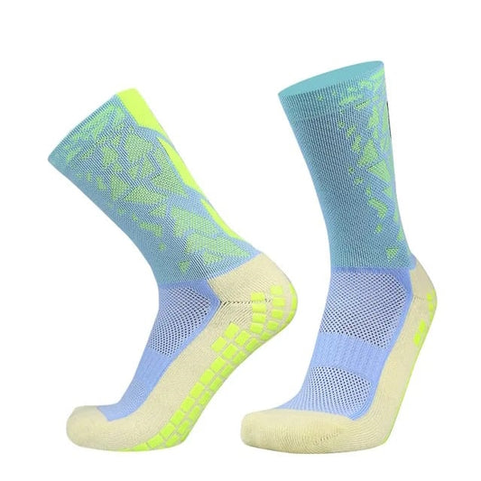 GripKixx Sky Blue & Fluorescent Yellow Elite Performance Grip Socks