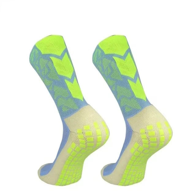 GripKixx Sky Blue & Fluorescent Yellow Elite Performance Grip Socks