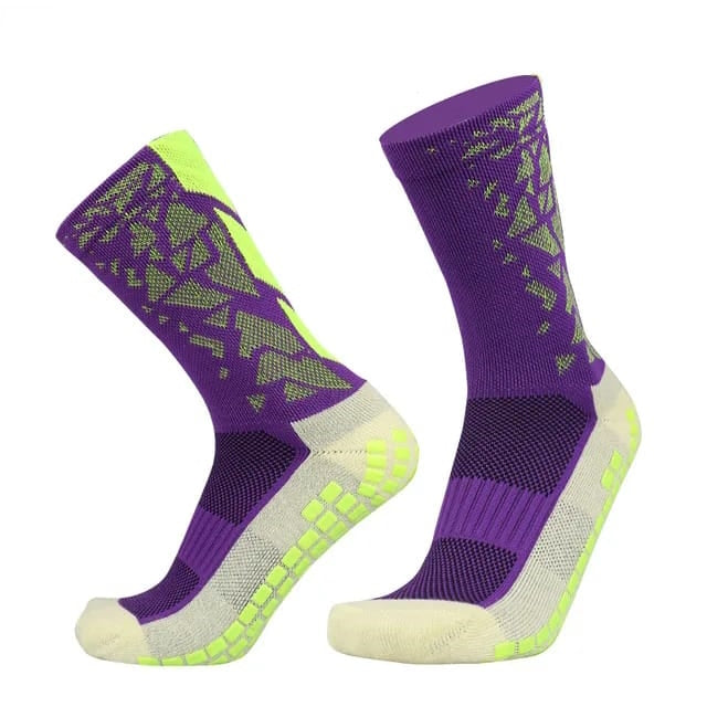 GripKixx Purple & Fluorescent Yellow Elite Performance Grip Socks